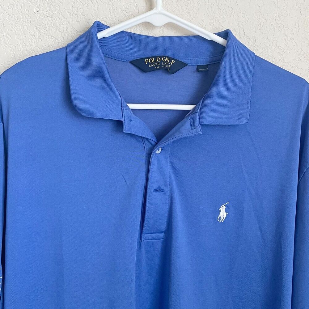 Polo Ralph Lauren Mens Shirt XL Blue Gold Active Performance Crocker Partners - Picture 3 of 11
